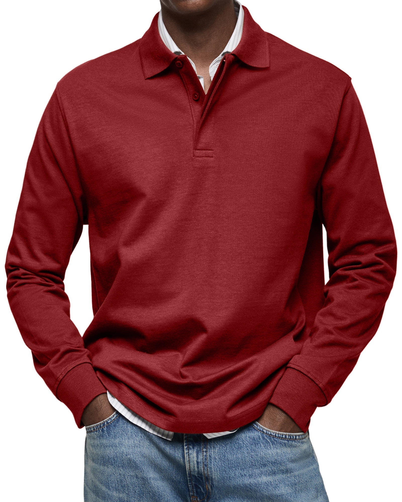 Heren Longsleeve Polo met Klassieke Stijl en Modern Draagcomfort