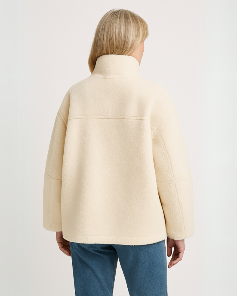 Dames Sherpa Fleecetrui – Met Hoge Kraag en Ritssluiting