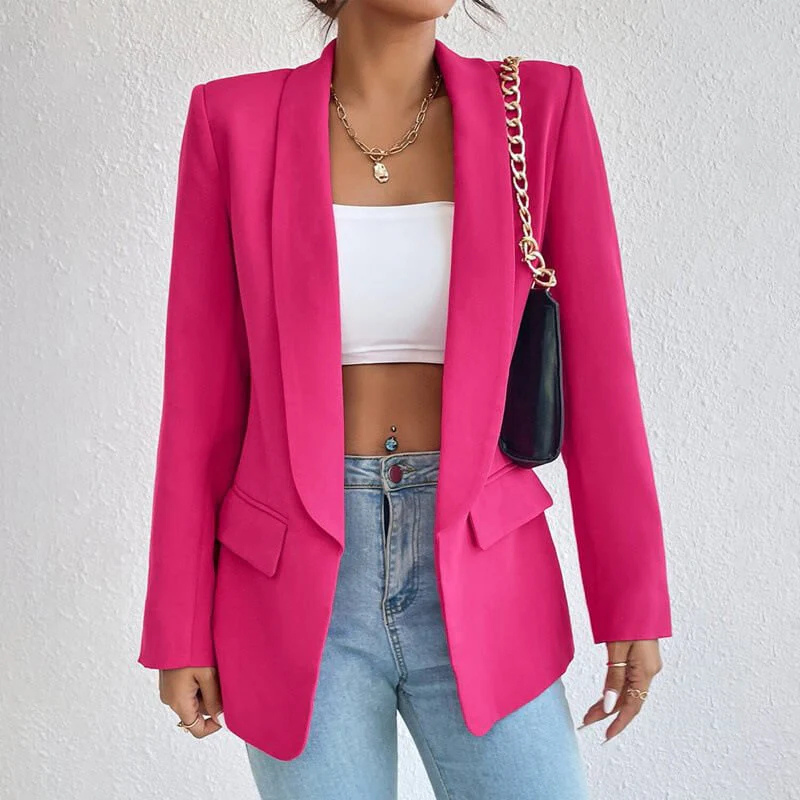 Dames Blazer met Lange Mouwen – Formeel en Stijlvol voor Werk en Gelegenheden