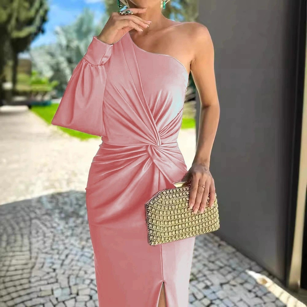 Mode Outlet | One Shoulder Lange Jurk – Elegant & Verfijnd