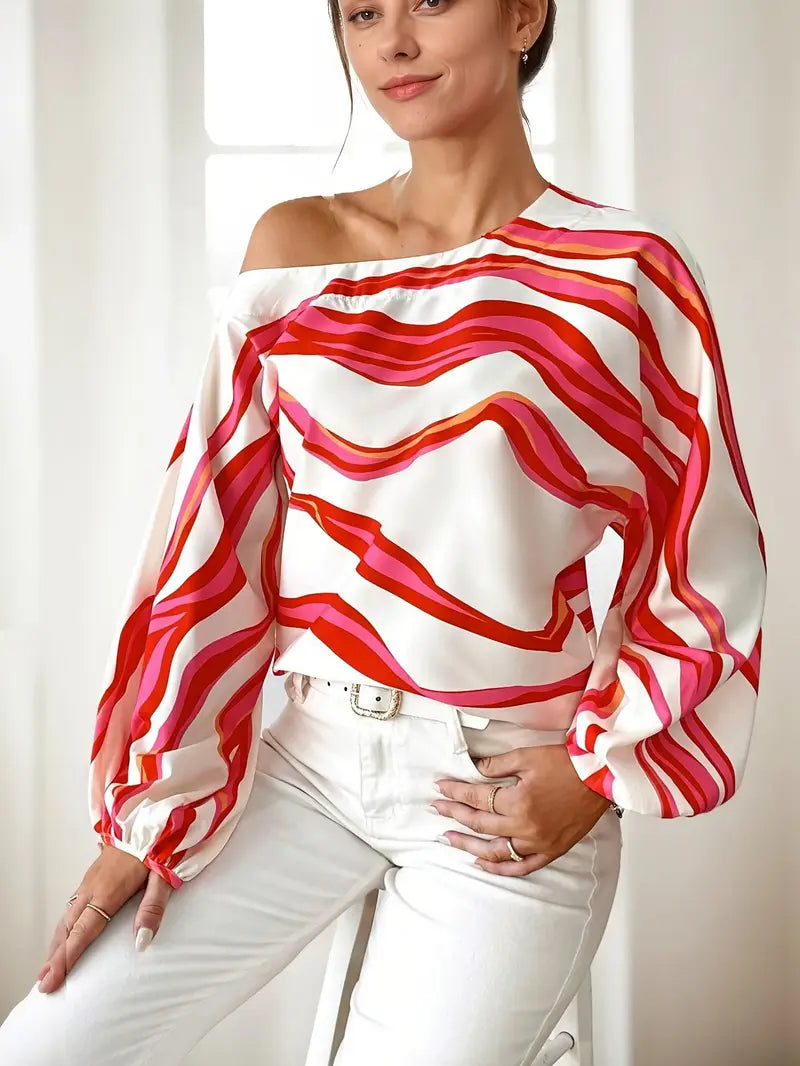 Mode Outlet | Elegante Blouse met Eén Schouder – Stijlvol & Verfijnd