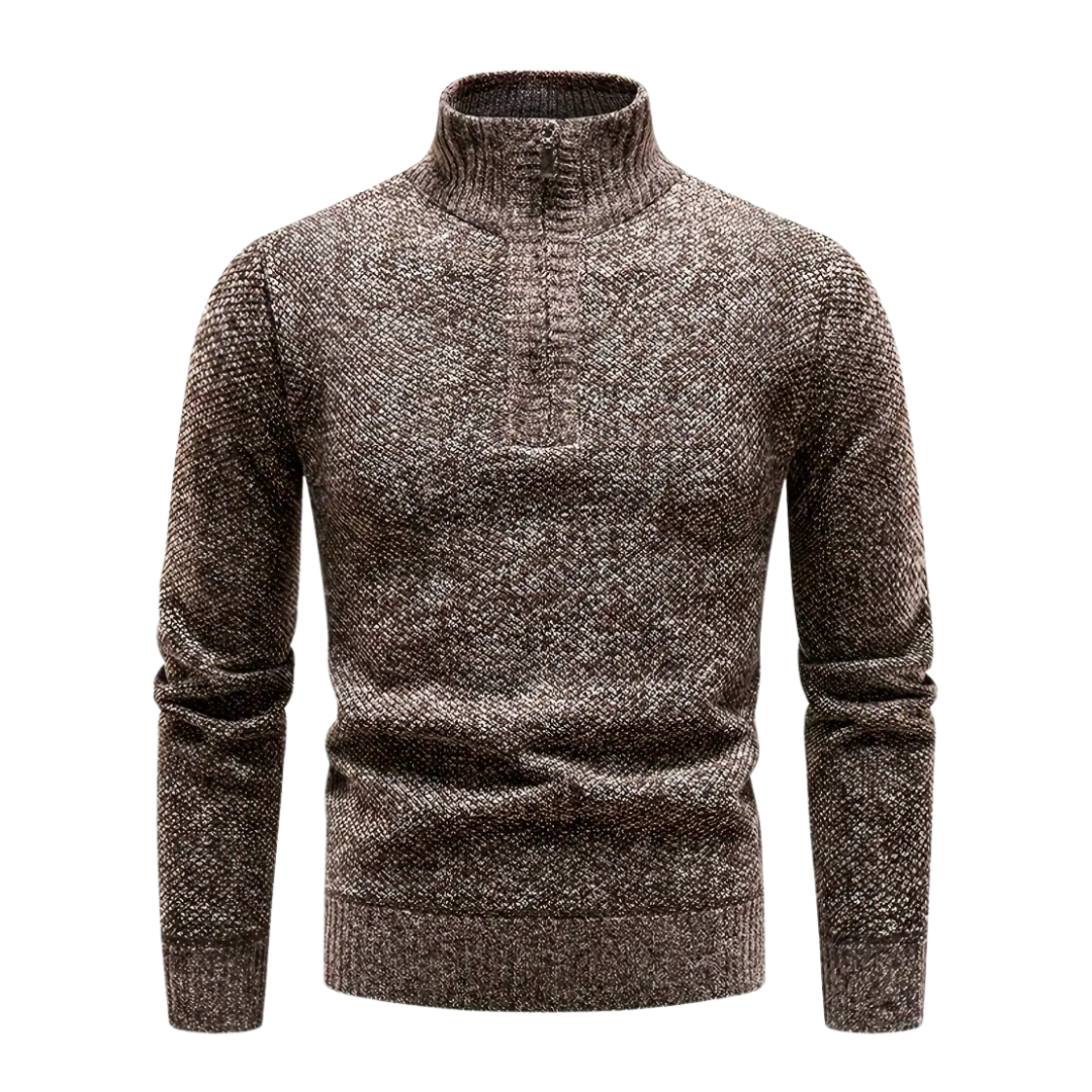 Gebreide Half-Zip Thermo Heren Trui | Warme Fleecevoering voor de Winter