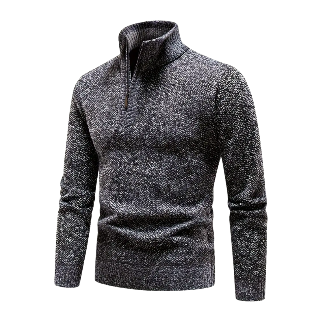 Gebreide Half-Zip Thermo Heren Trui | Warme Fleecevoering voor de Winter
