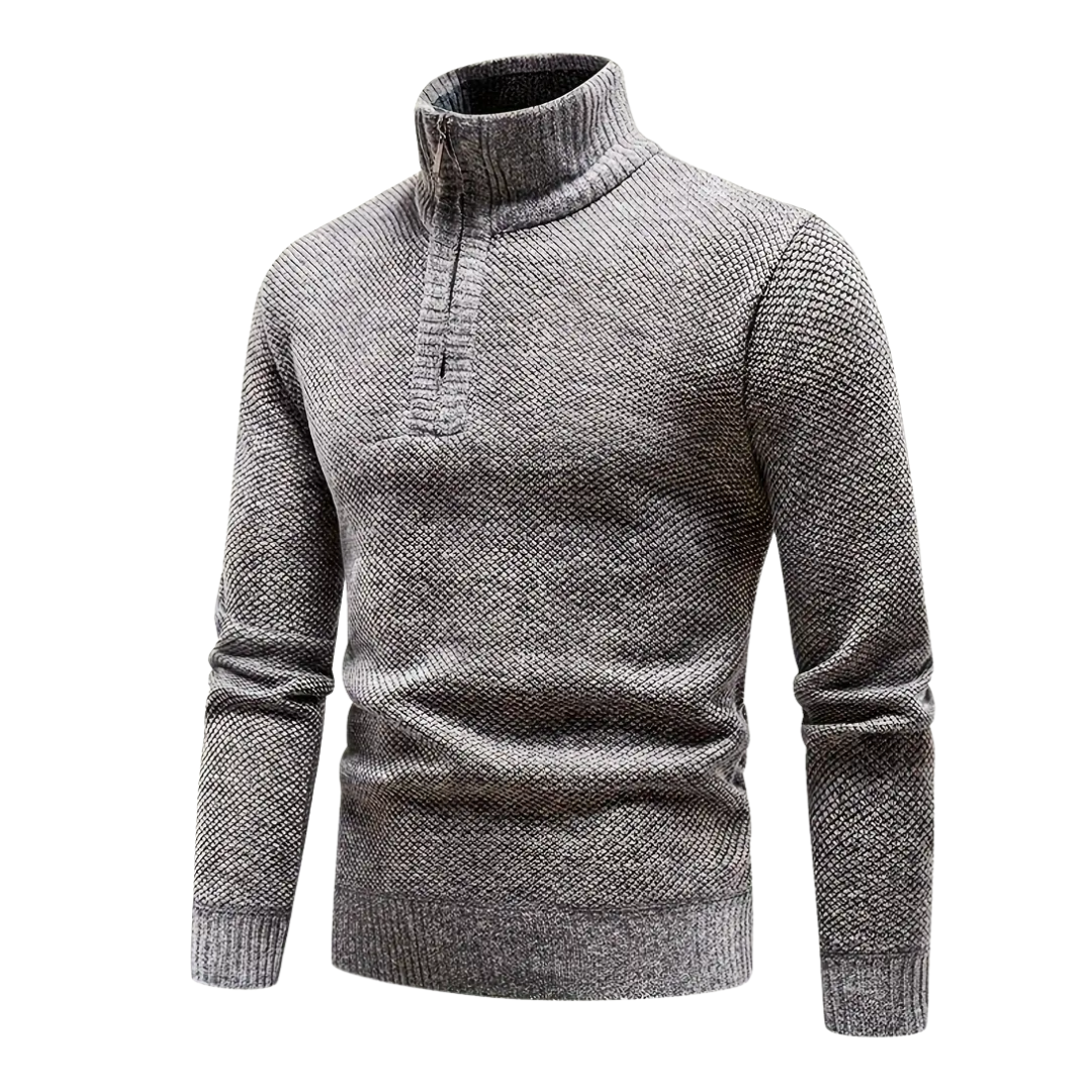 Gebreide Half-Zip Thermo Heren Trui | Warme Fleecevoering voor de Winter