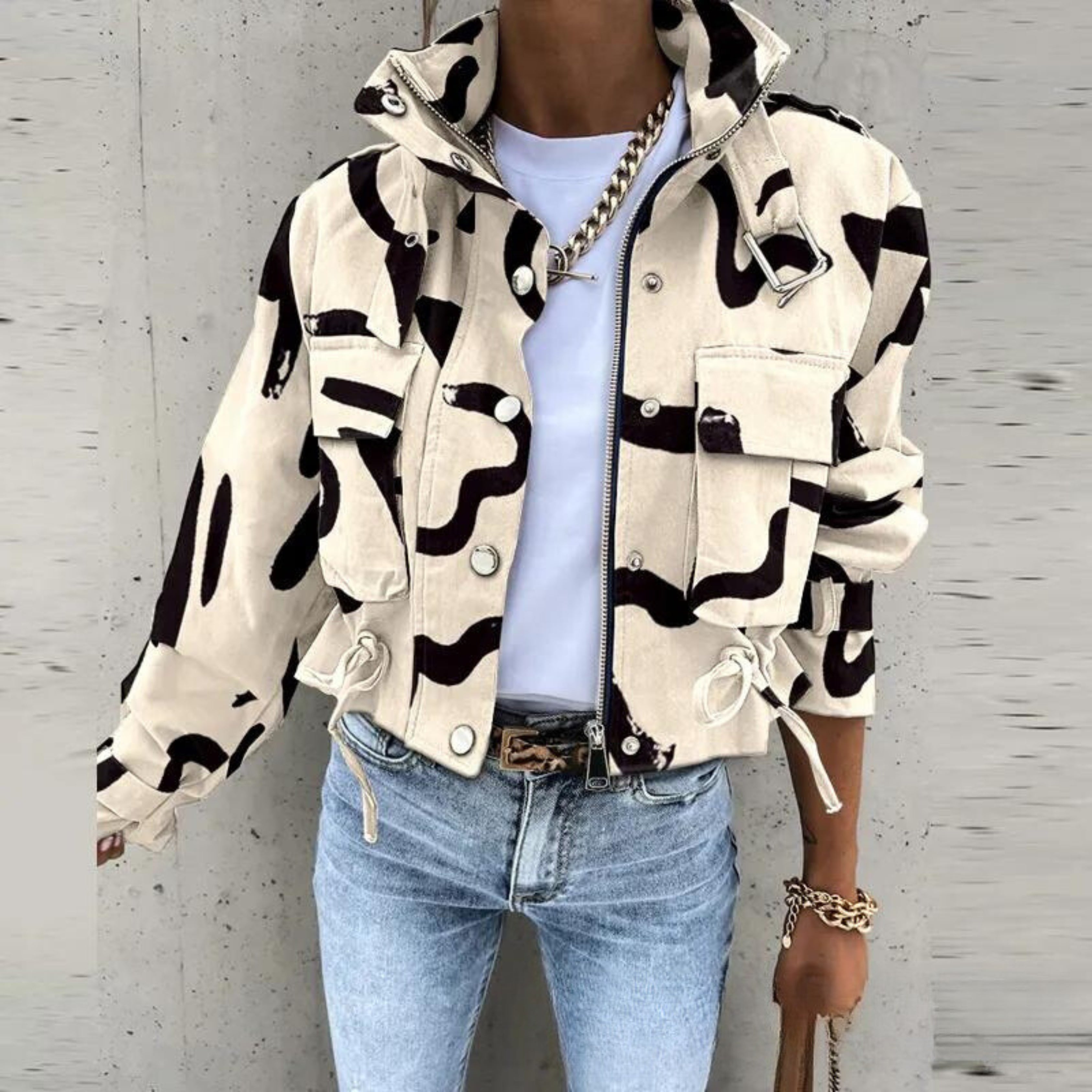 Cropped Dames Bomberjack met Sportieve Urban Look