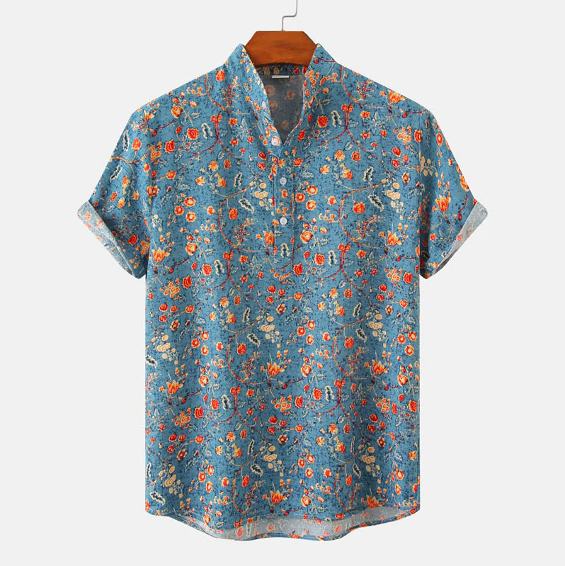 Stijlvol Heren Overhemd met Bloemenprint – Voor een Verfijnde Zomerlook
