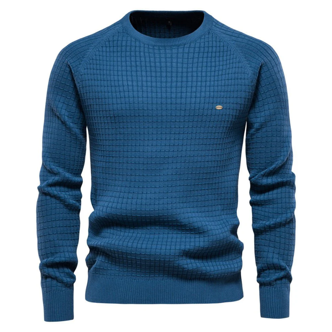 Heren Gebreide Trui | Warme Stijlvolle Ronde Hals Pullover met Lange Mouwen