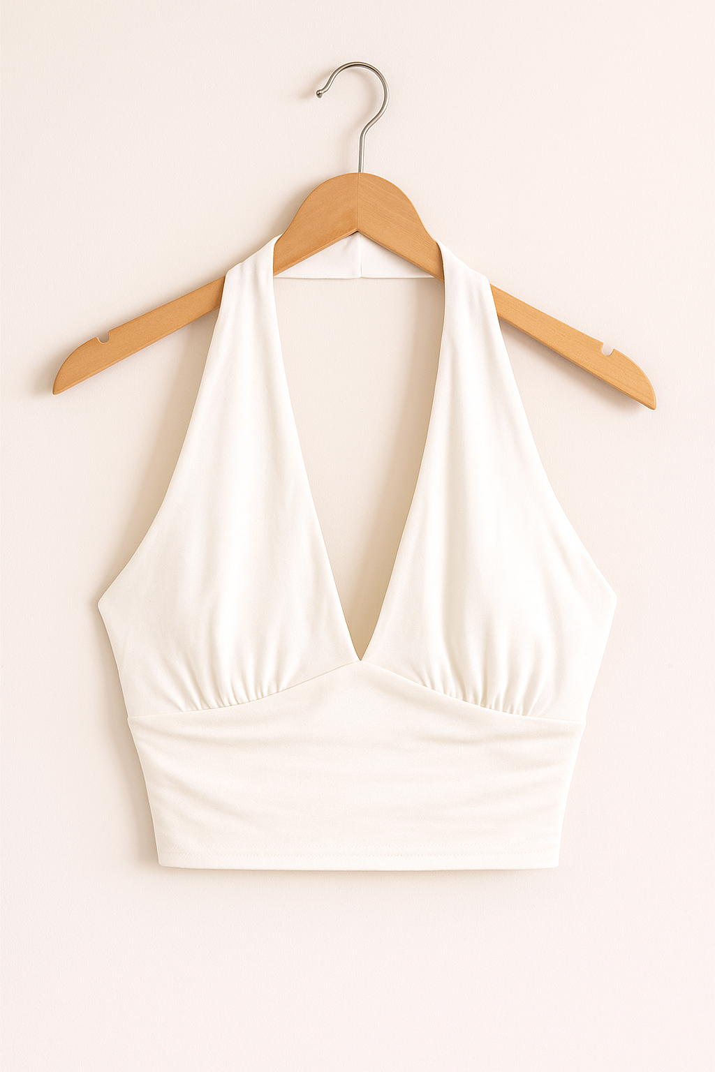 Dames Halter Crop Top met V-Hals – Comfortabel & Stijlvol
