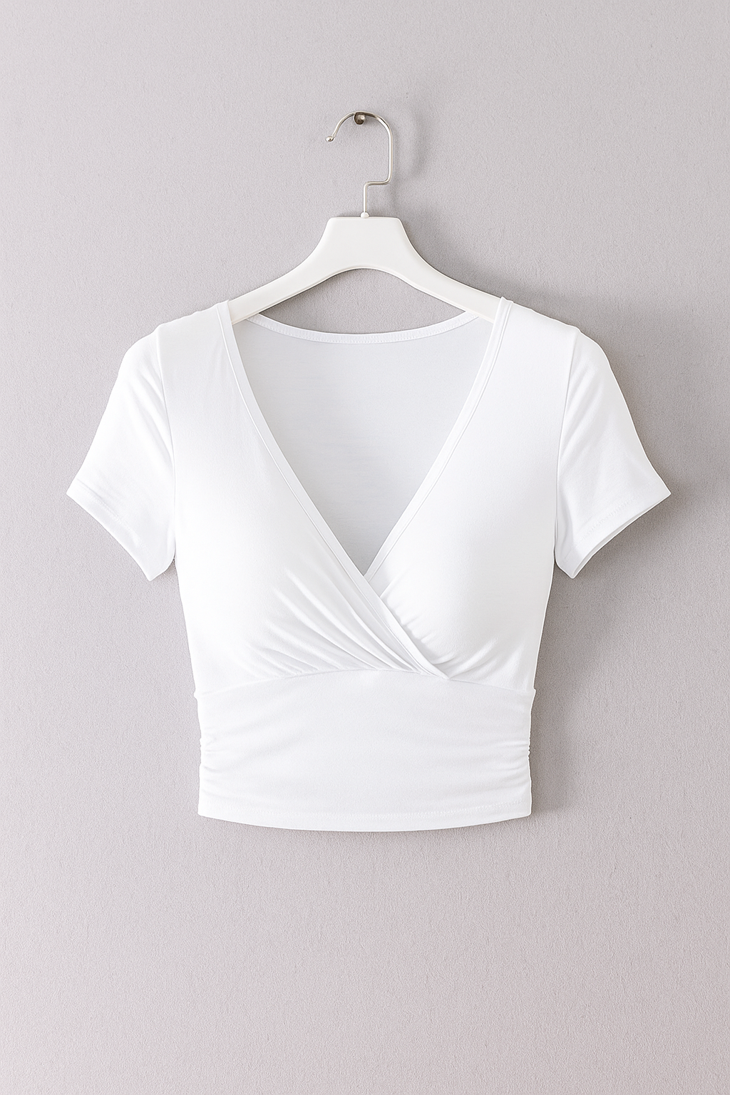 Dames Crop Top met V-Hals – Comfortabel & Stijlvol