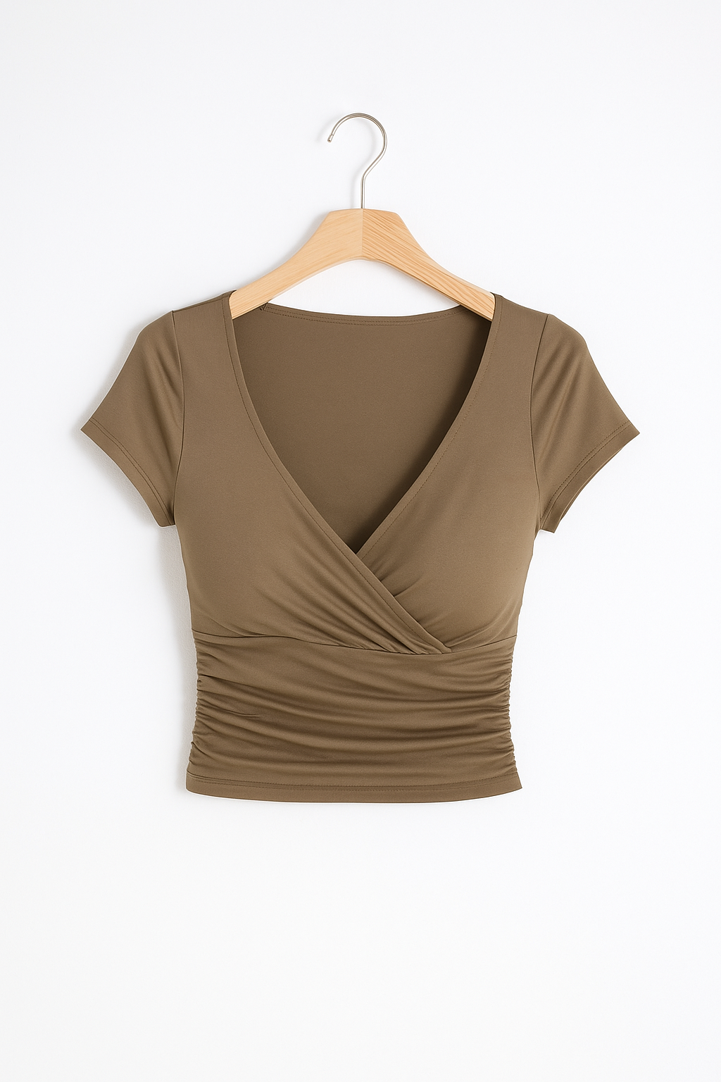 Dames Crop Top met V-Hals – Comfortabel & Stijlvol