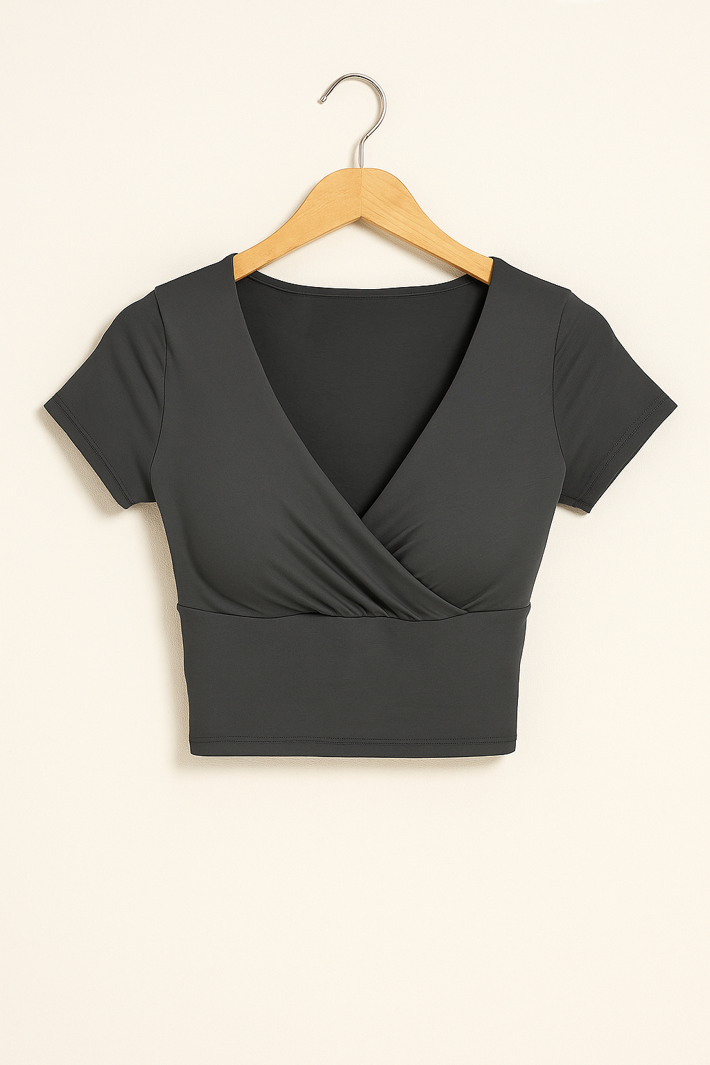 Dames Crop Top met V-Hals – Comfortabel & Stijlvol