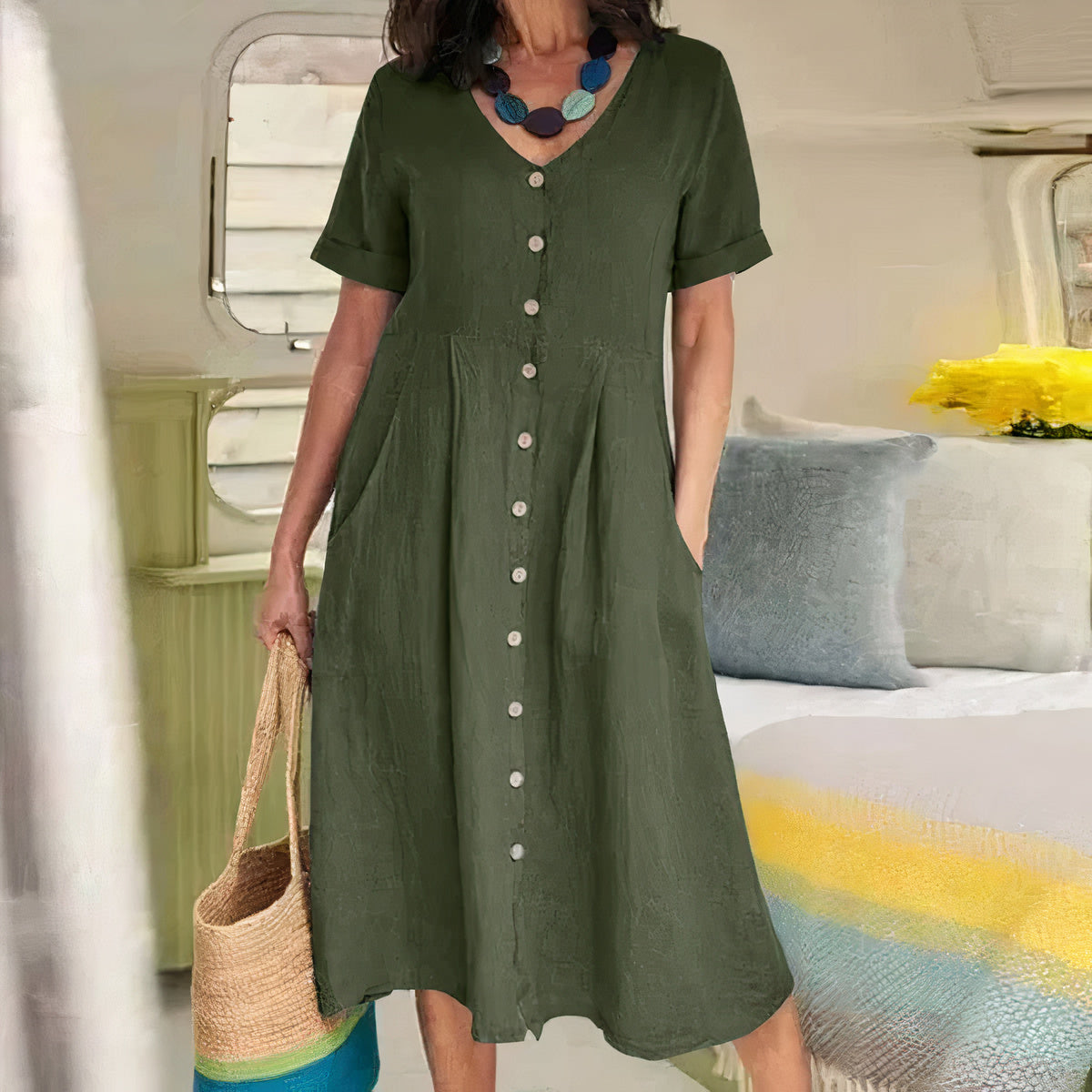 Marisa – Losvallende zomerjurk met relaxte pasvorm