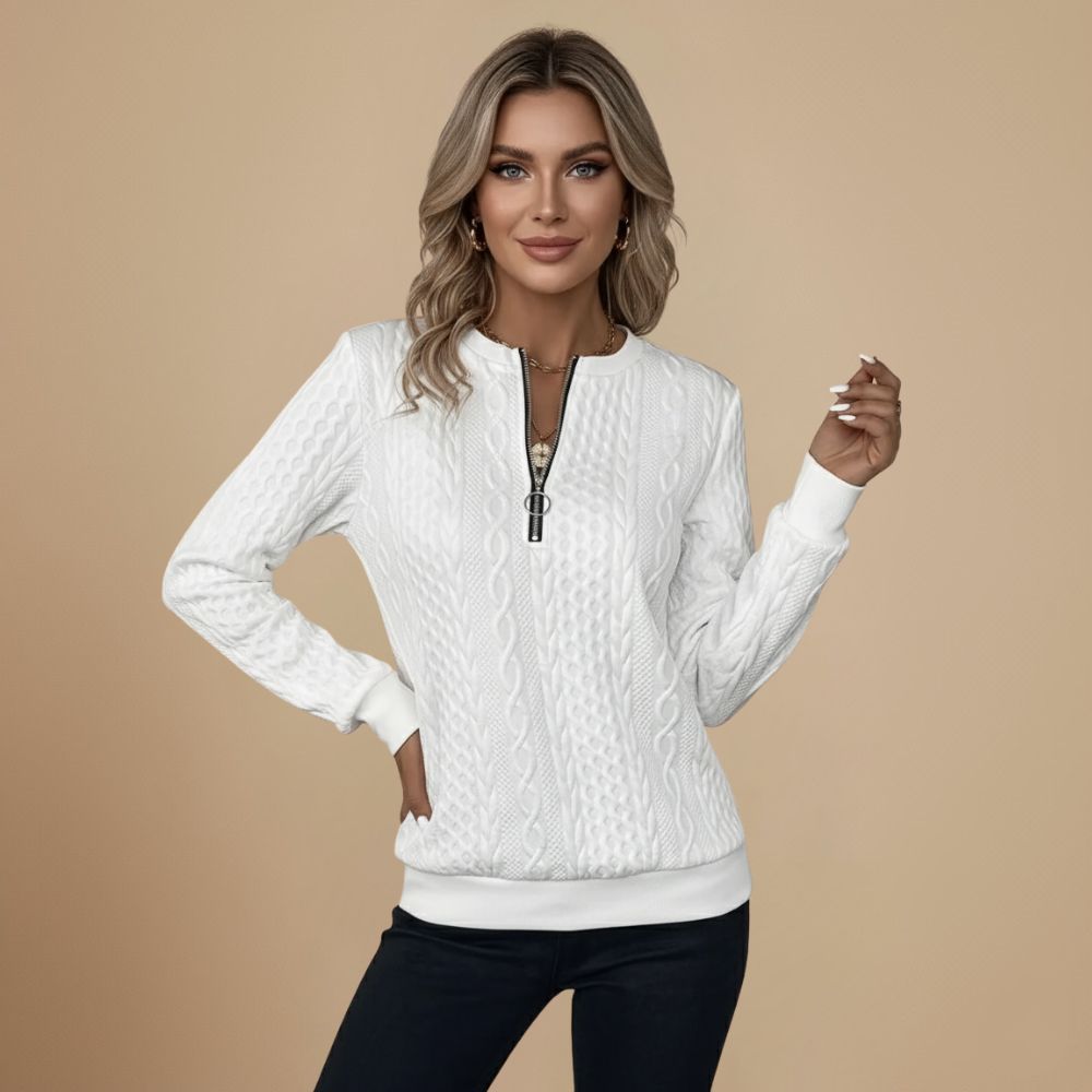 Dames Kabelgebreide Trui | Tijdloze warmte met een vleugje elegantie