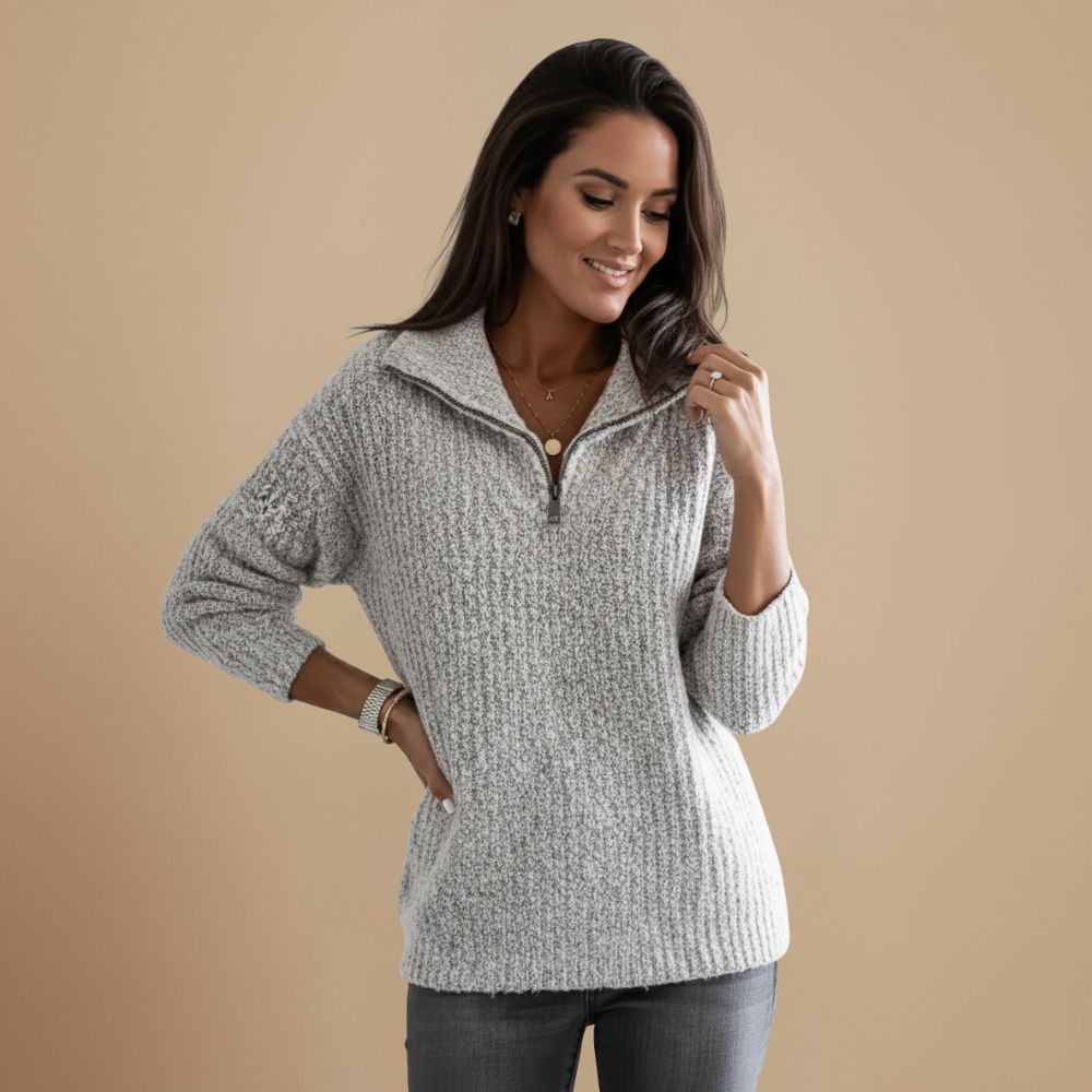 Dames Gebreide Zip Trui | Verfijnde warmte met tijdloze klasse
