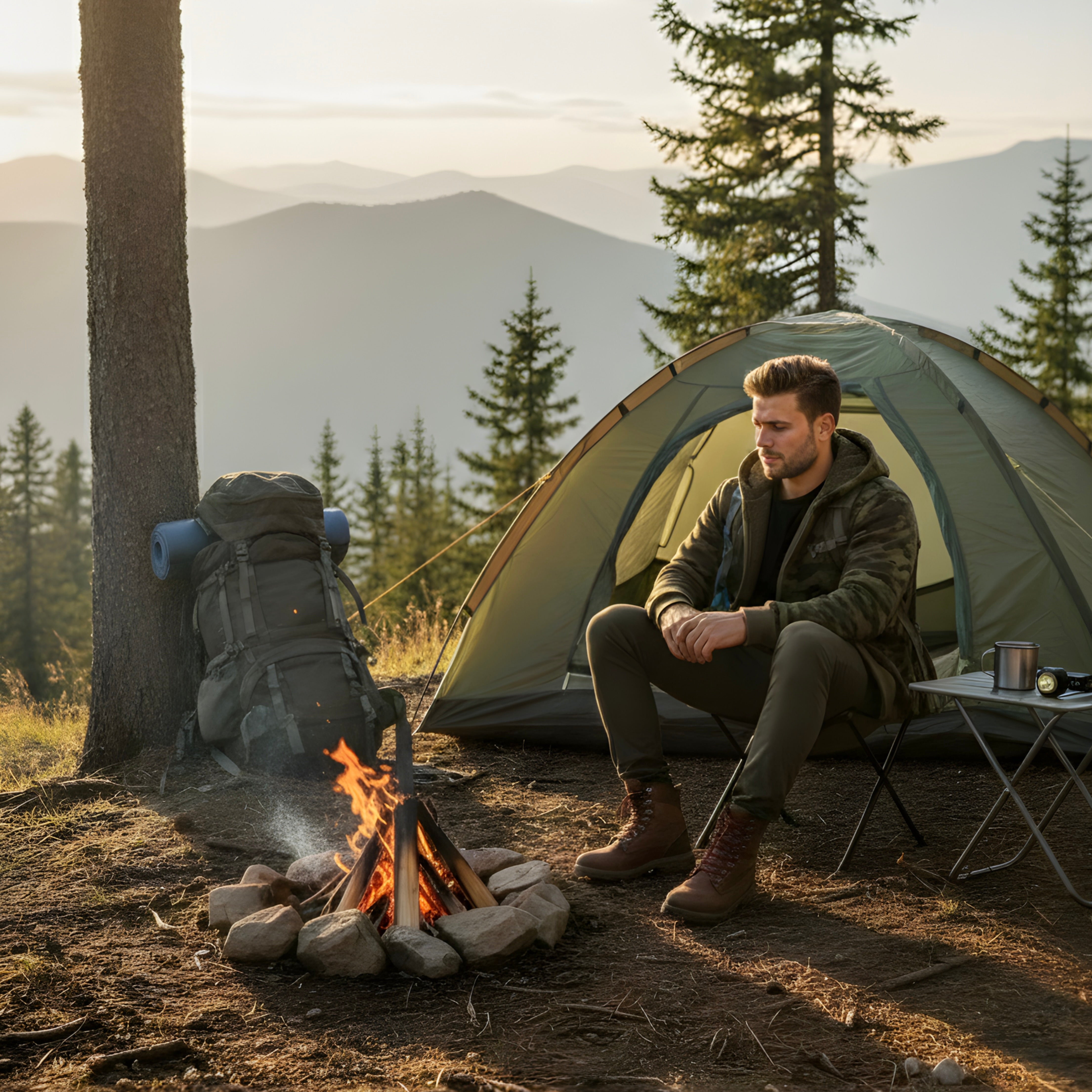 Heren Camouflage Outdoor Hoodie met Fleecevoering