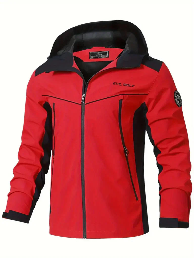 Heren Outdoorjas met Weerbestendige Bescherming en Sportieve Stijl