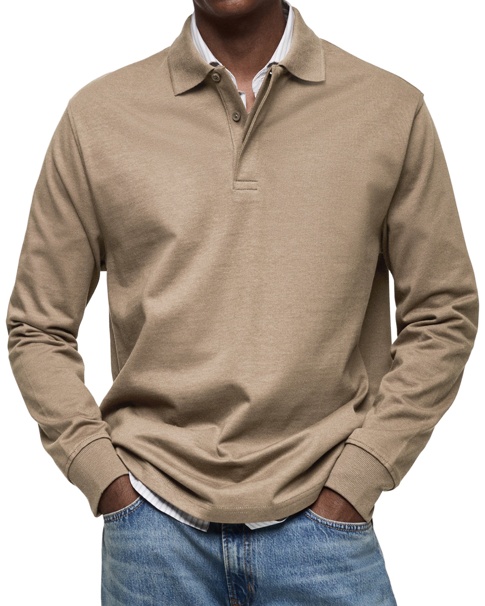 Heren Longsleeve Polo met Klassieke Stijl en Modern Draagcomfort