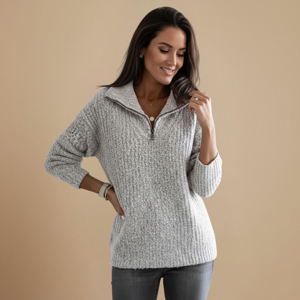 Dames Gebreide Zip Trui | Verfijnde warmte met tijdloze klasse