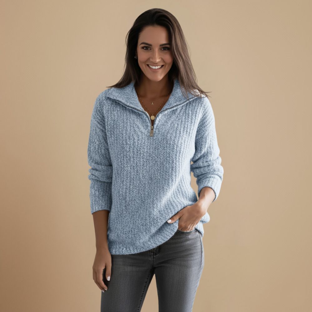 Dames Gebreide Zip Trui | Verfijnde warmte met tijdloze klasse