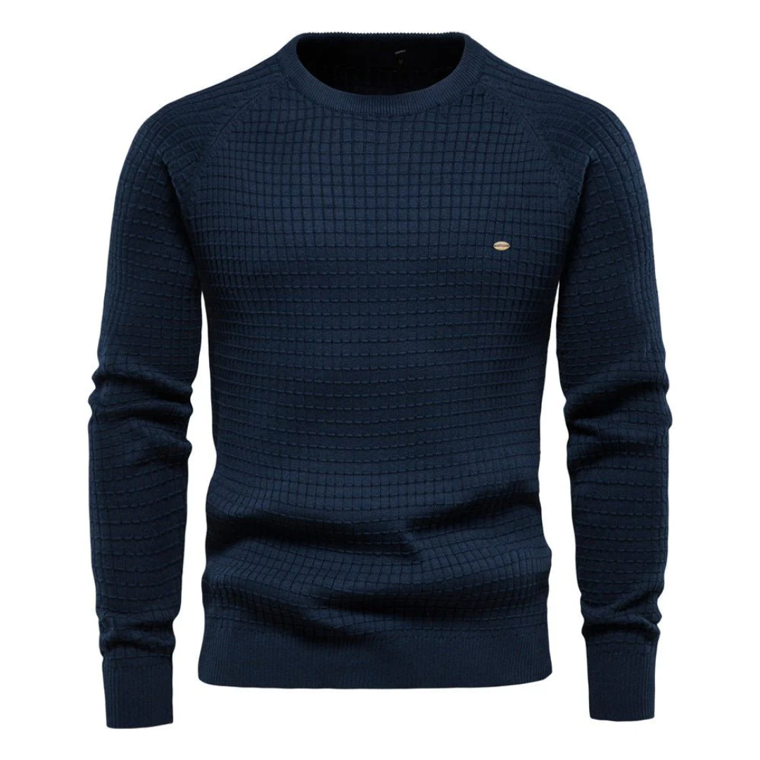 Heren Gebreide Trui | Warme Stijlvolle Ronde Hals Pullover met Lange Mouwen
