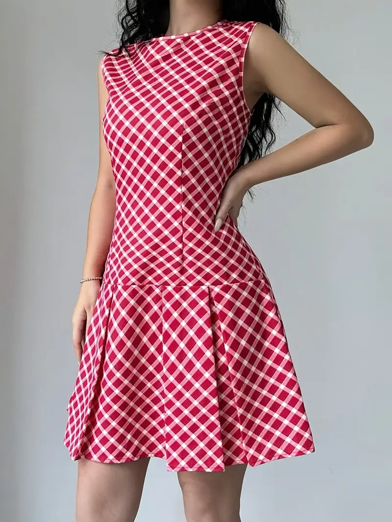 Mode Outlet | Stijlvolle Mouwloze Jurk met Plooien – Tijdloze Elegantie
