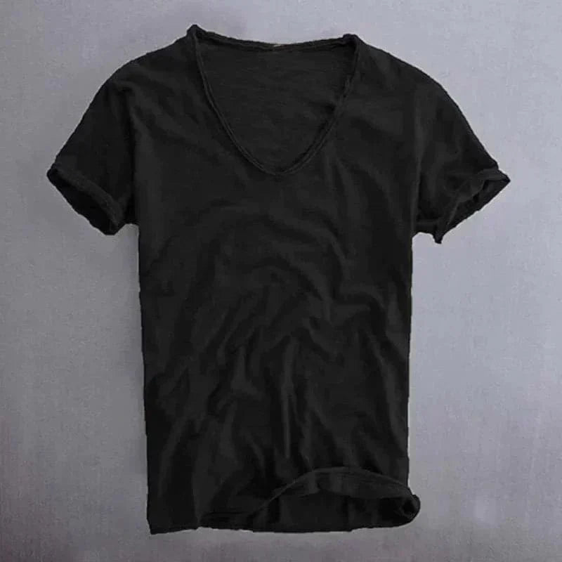 Natuurlijke Heren T-Shirt met V-Hals | Luchtig en Comfortabel