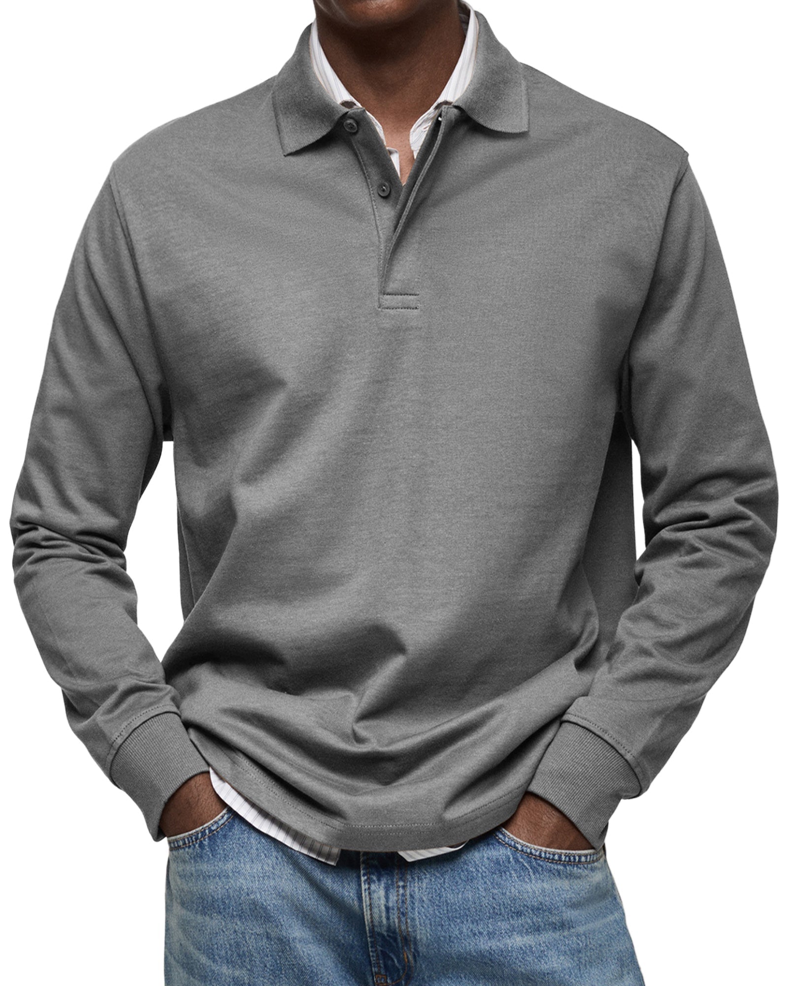 Heren Longsleeve Polo met Klassieke Stijl en Modern Draagcomfort