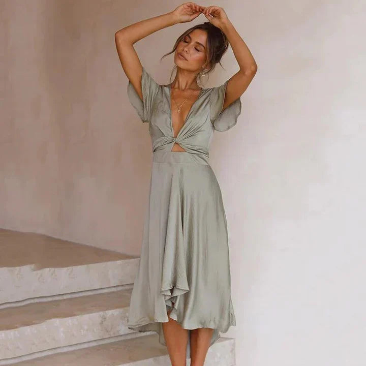 Romy | Vintage Maxi Jurk met Flowy Silhouet – Elegant, Vrouwelijk & Tijdloos