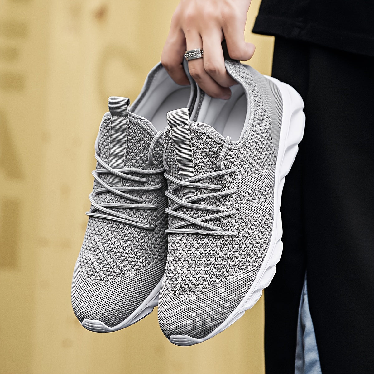 Lichte, ademende heren hardloopschoenen met antislip zool