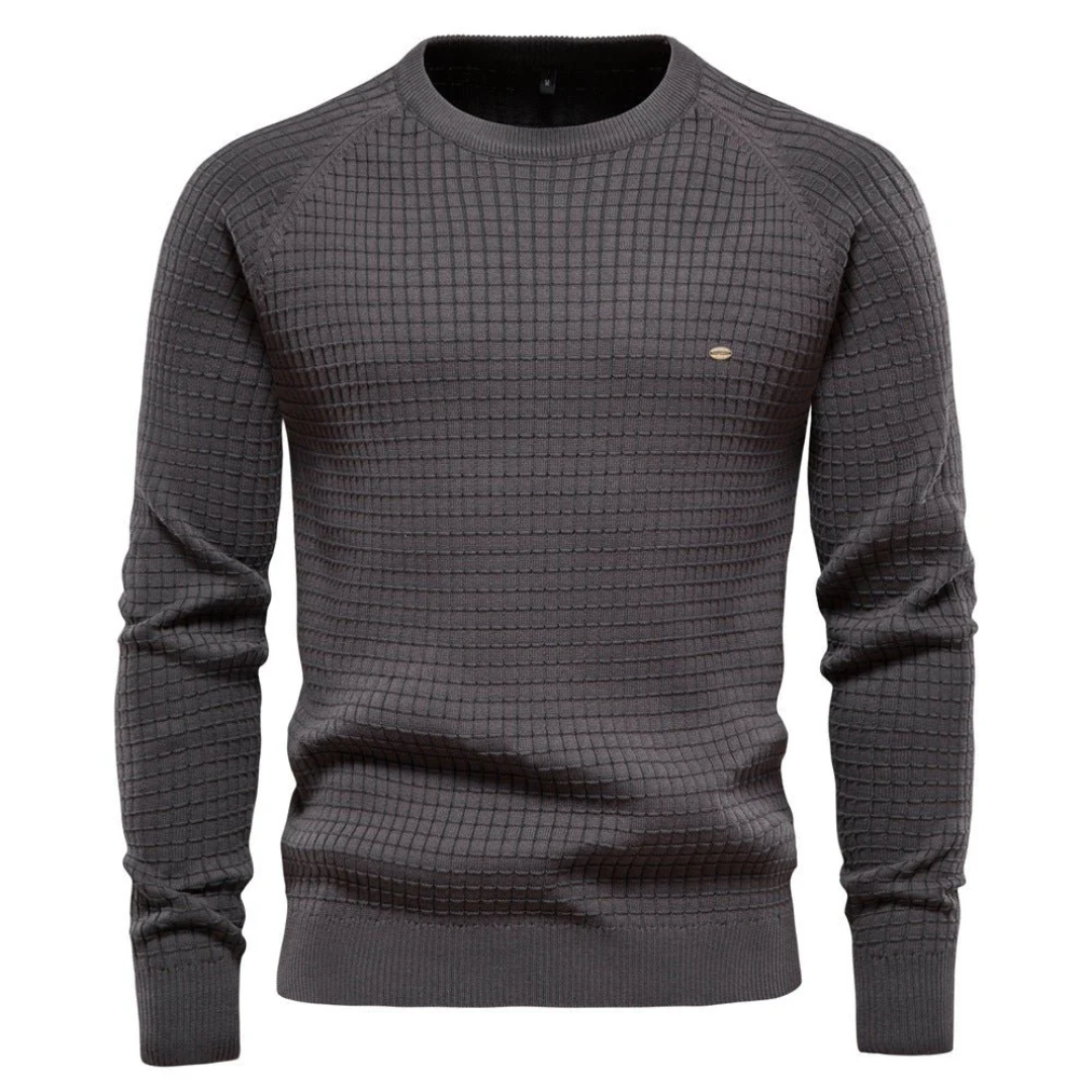 Heren Gebreide Trui | Warme Stijlvolle Ronde Hals Pullover met Lange Mouwen