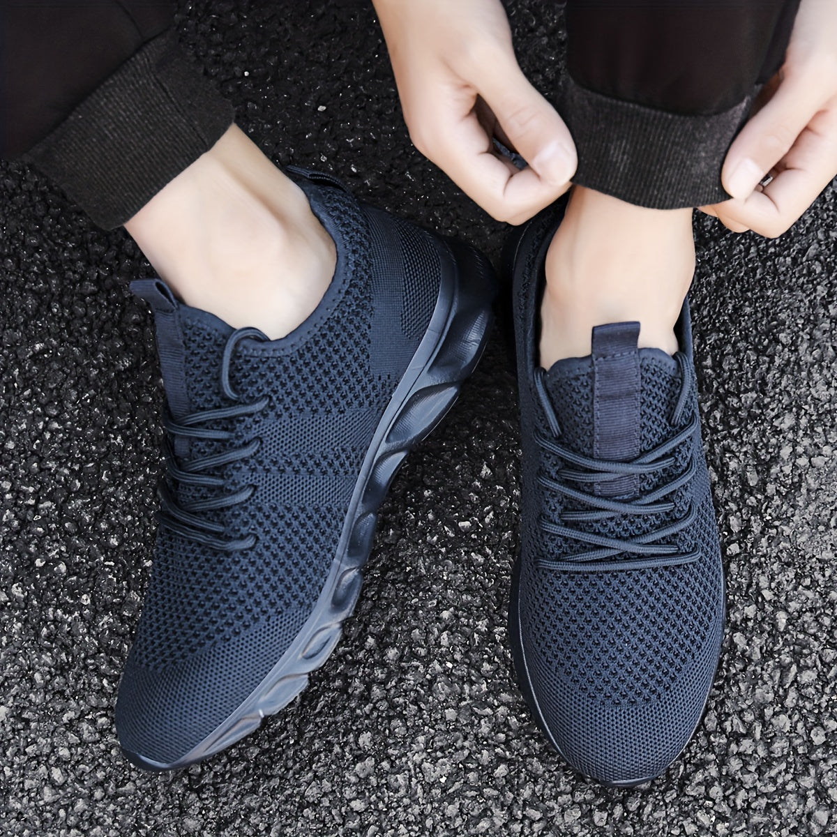 Lichte, ademende heren hardloopschoenen met antislip zool