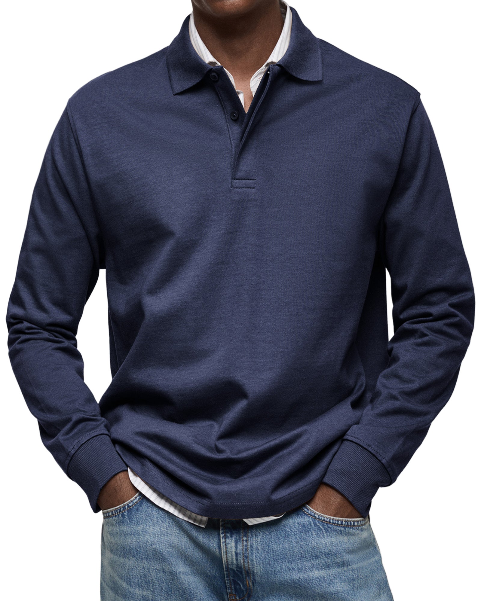 Heren Longsleeve Polo met Klassieke Stijl en Modern Draagcomfort