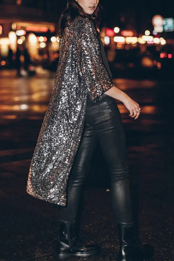 Liora | Pailletten Kimono met Wijde Mouwen – Glamour voor Elke Gelegenheid