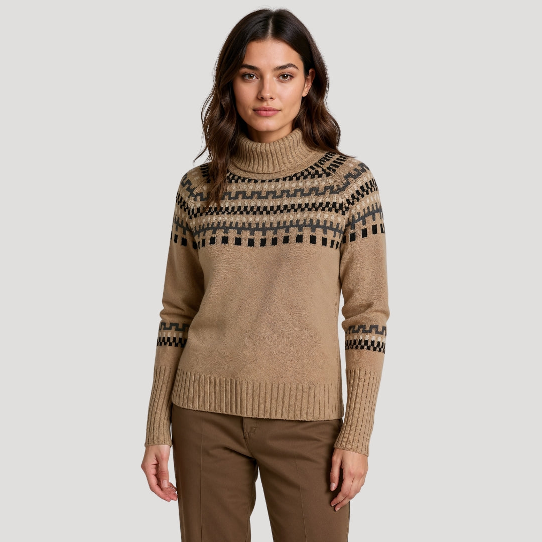 Dames Oversized Gebreide Wintertrui met Fair Isle Patroon | Warm en Comfortabel