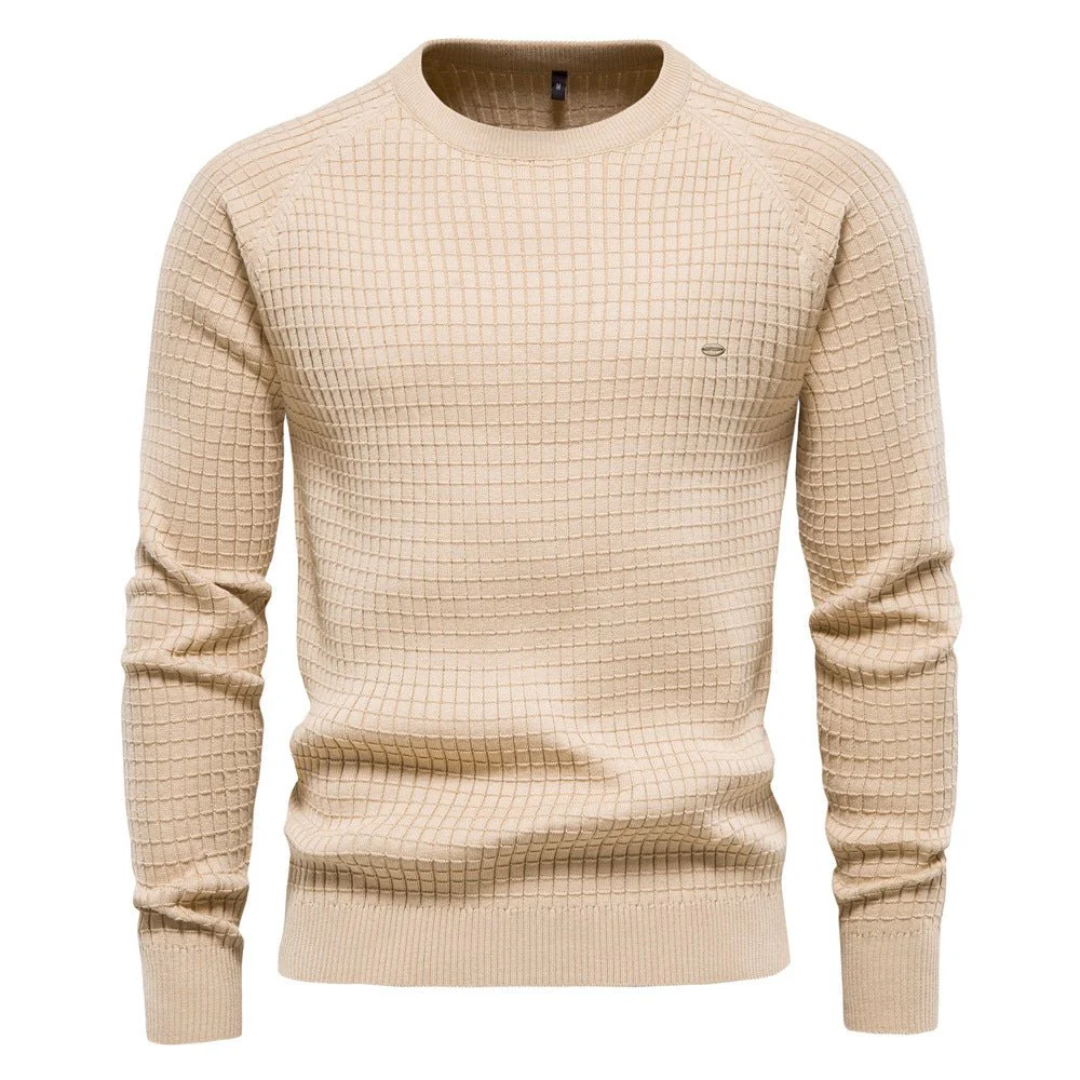 Heren Gebreide Trui | Warme Stijlvolle Ronde Hals Pullover met Lange Mouwen