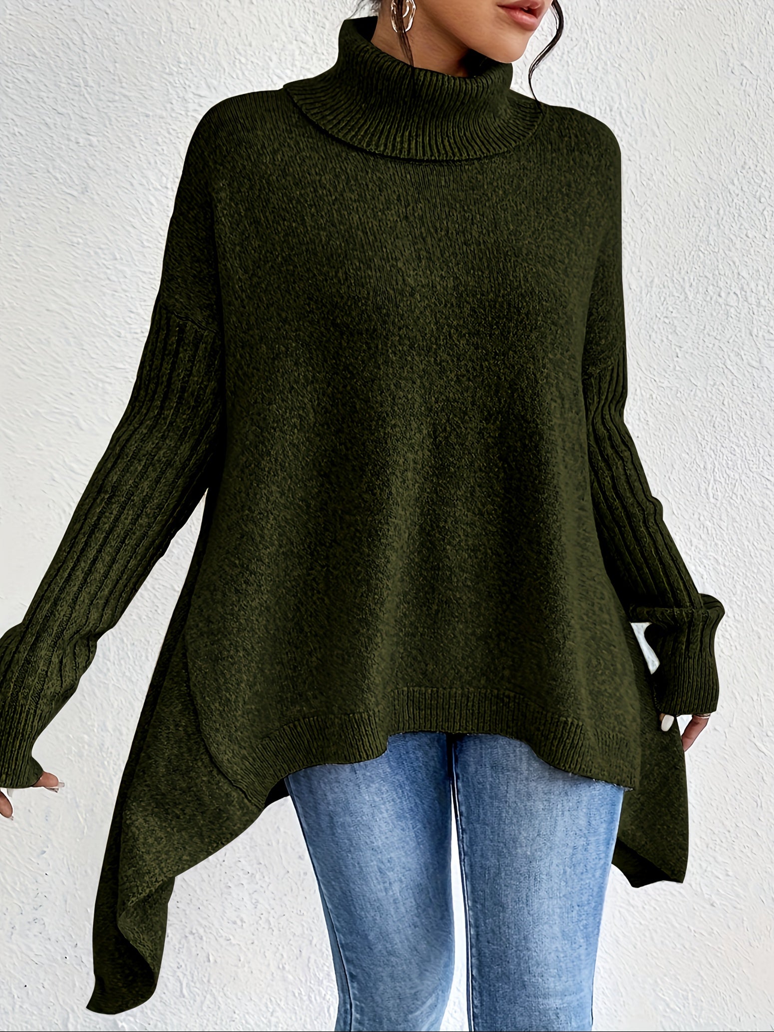 Dames coltrui | Oversized model met hoge kraag en moderne pasvorm