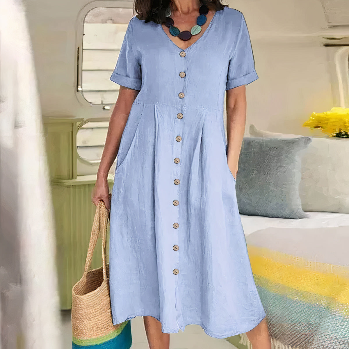 Marisa – Losvallende zomerjurk met relaxte pasvorm