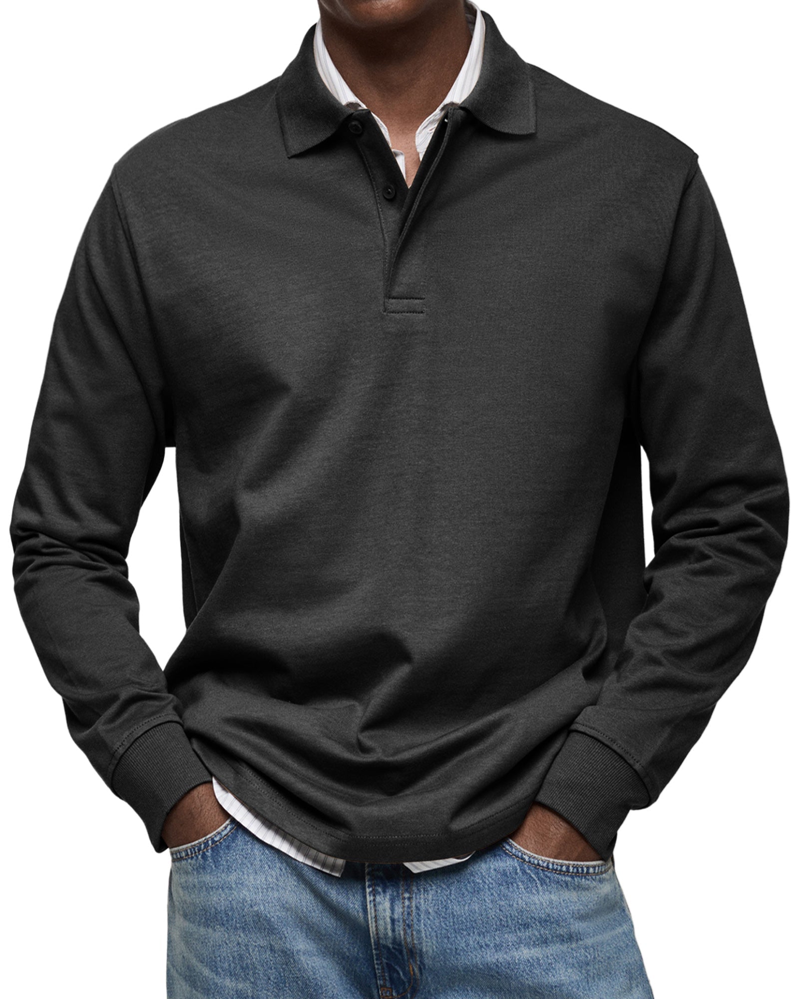 Heren Longsleeve Polo met Klassieke Stijl en Modern Draagcomfort