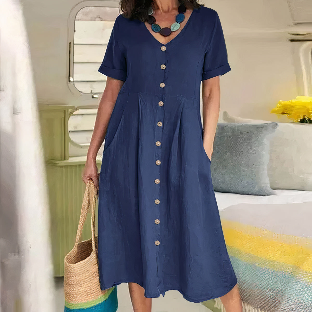 Marisa – Losvallende zomerjurk met relaxte pasvorm