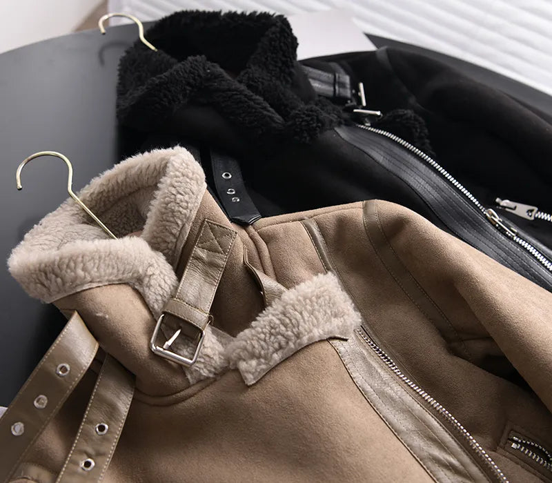 LOUISE | Stijlvolle Suède Jas – Warm & Trendy