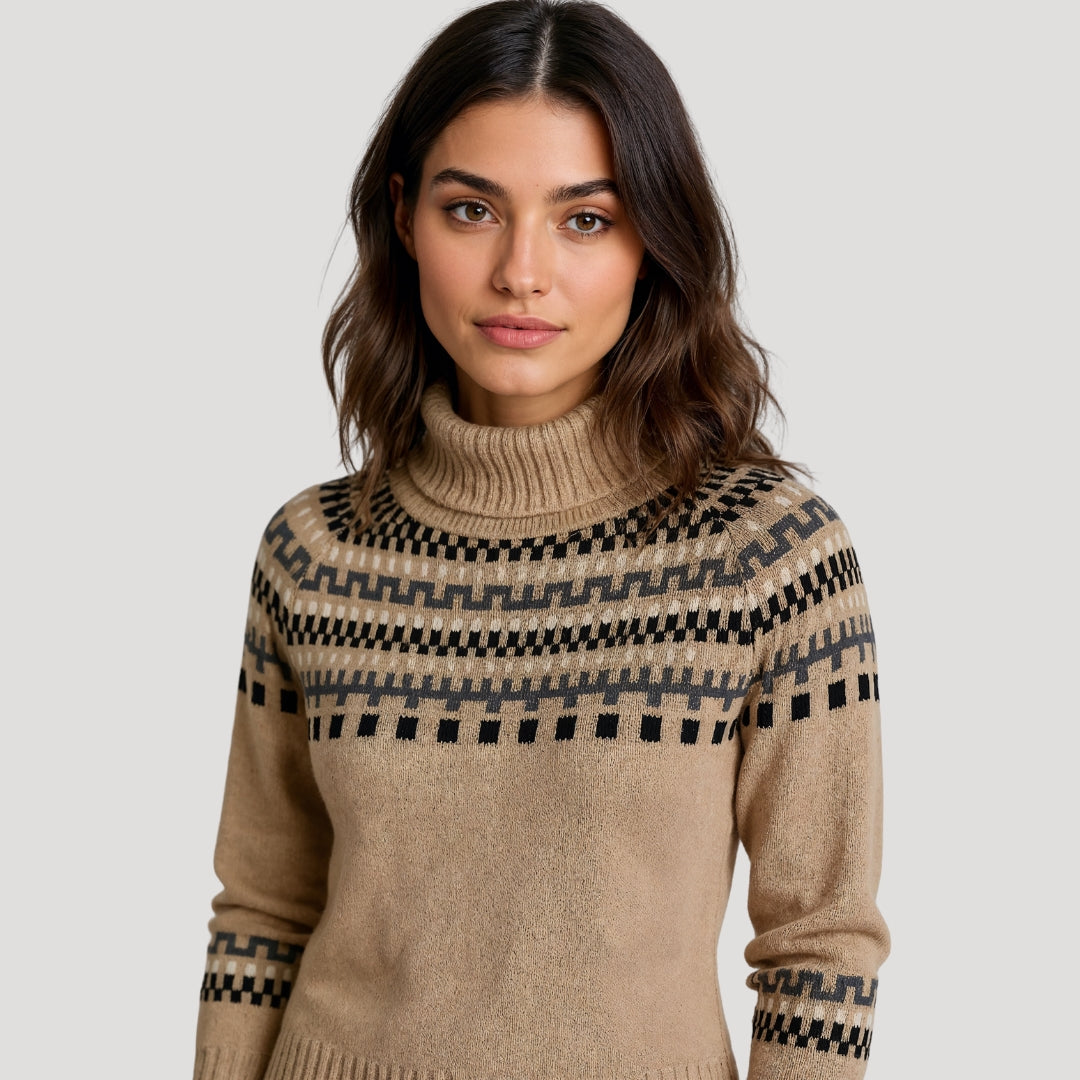 Dames Oversized Gebreide Wintertrui met Fair Isle Patroon | Warm en Comfortabel