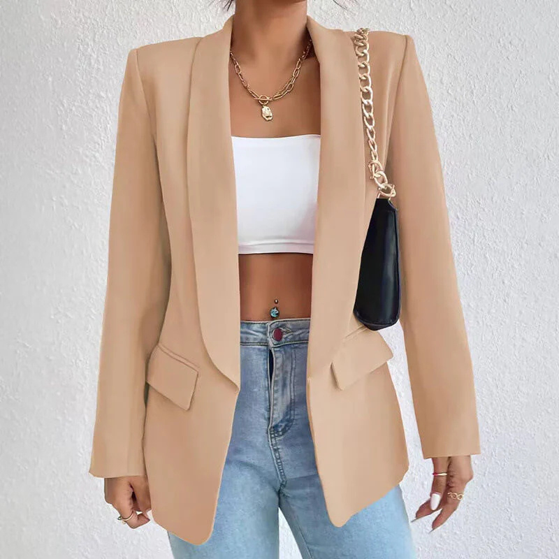 Dames Blazer met Lange Mouwen – Formeel en Stijlvol voor Werk en Gelegenheden