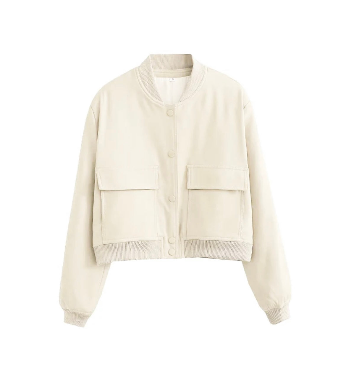Mila | Trendy Cropped Bomberjack in Ecru