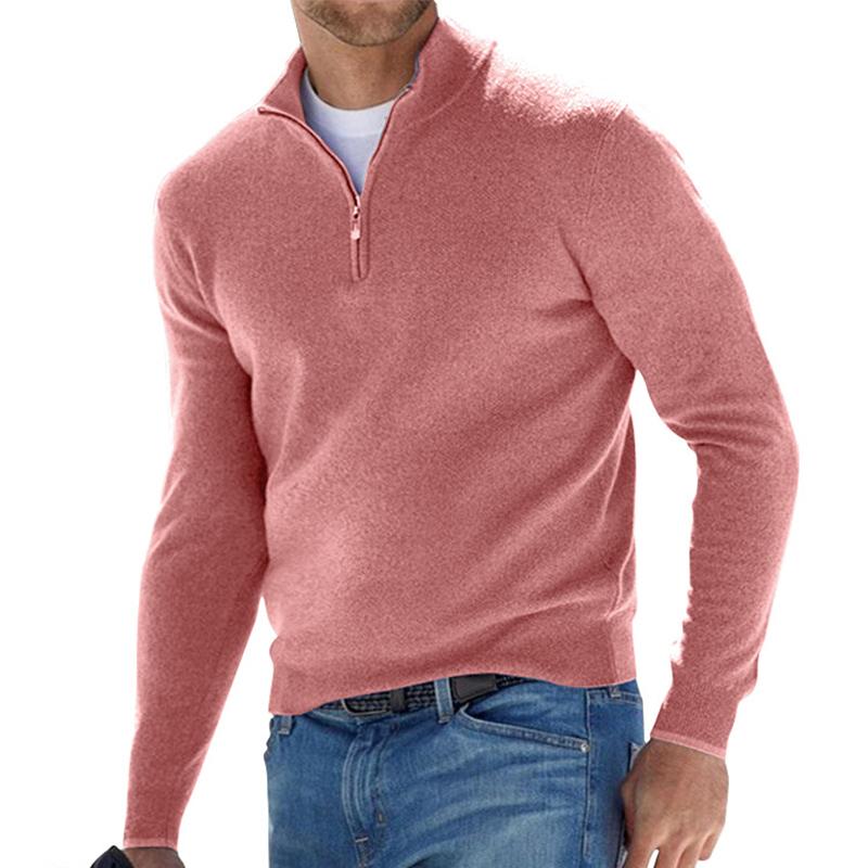Heren Pullover met Halve Rits | Warme Stijlvolle Trui met Lange Mouwen