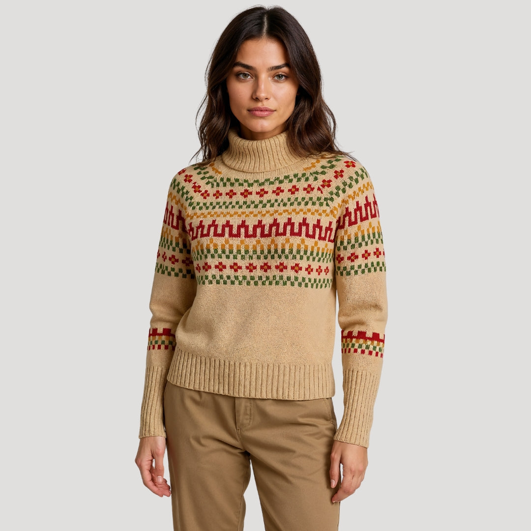 Dames Oversized Gebreide Wintertrui met Fair Isle Patroon | Warm en Comfortabel