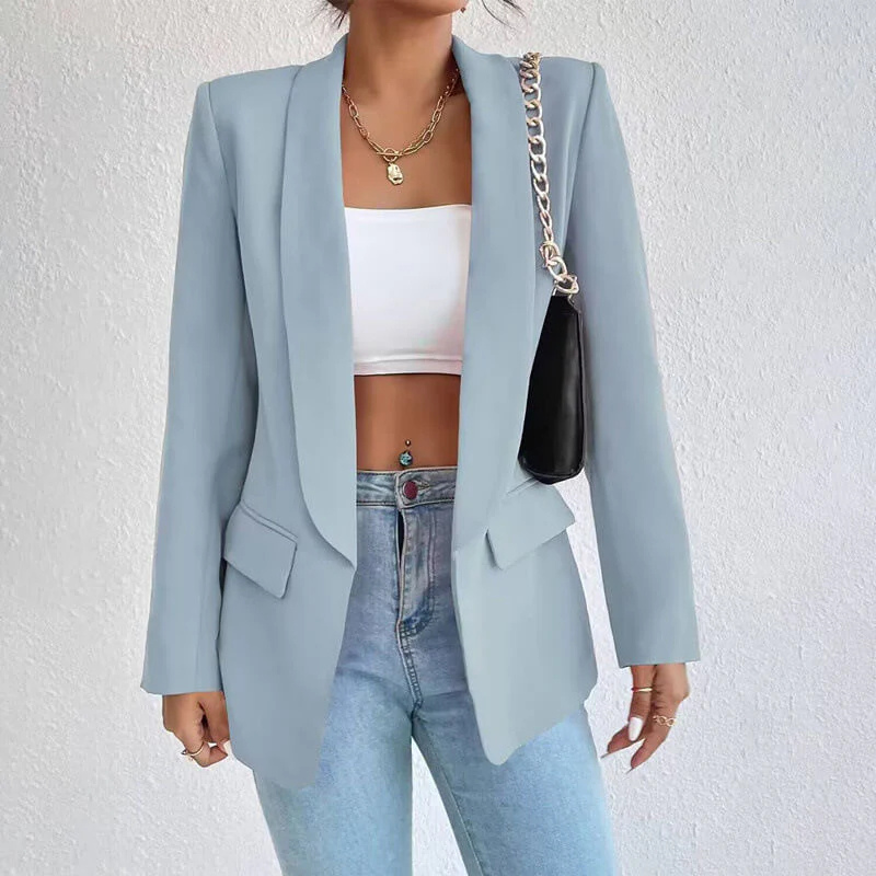 Dames Blazer met Lange Mouwen – Formeel en Stijlvol voor Werk en Gelegenheden