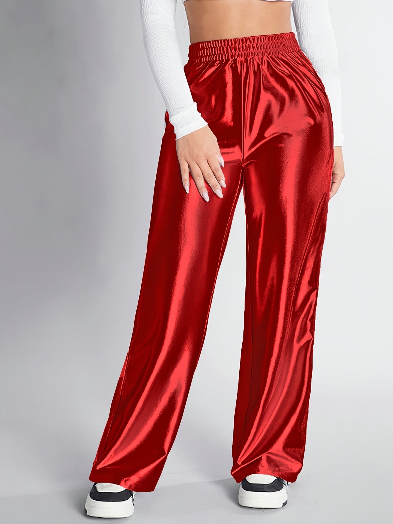 Naomi broek | Stijlvolle high-waist broek met wijde pijpen