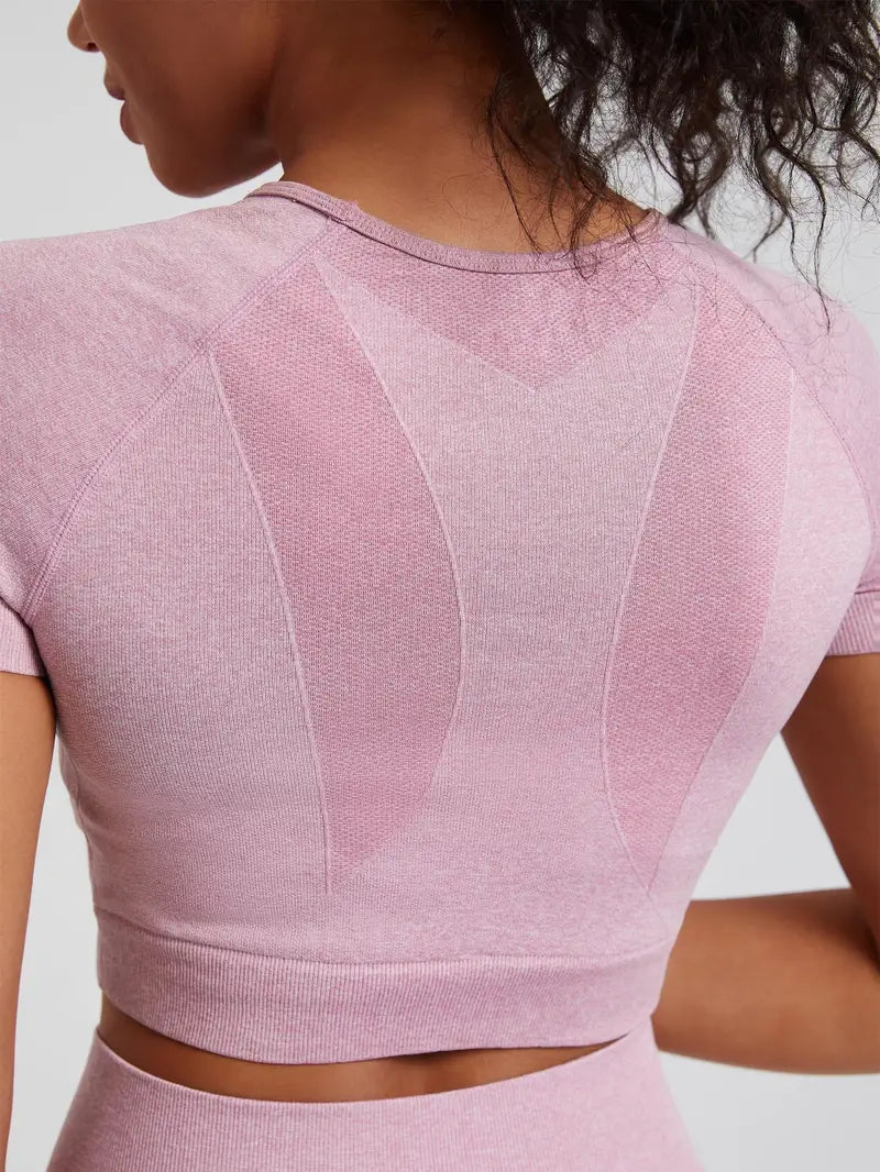 Dames Gymset met High-Waist Legging en Cropped Top