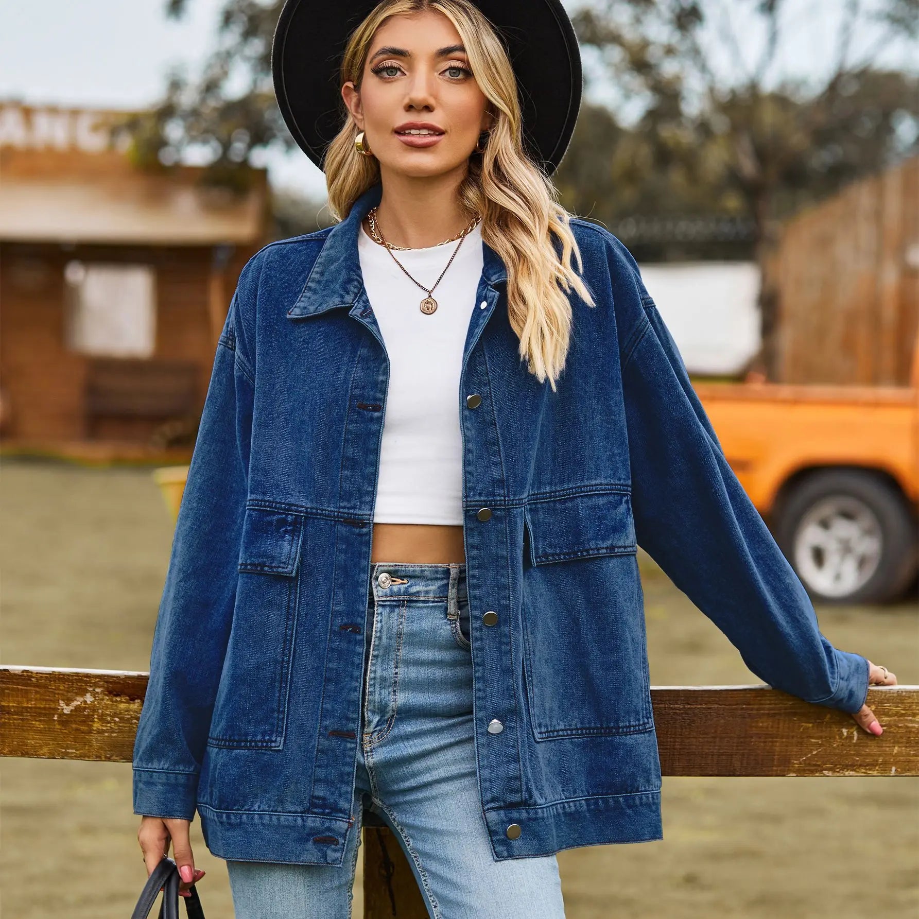 Dames Denim Jacket – Oversized Spijkerjas met Tijdloze Streetstyle Look
