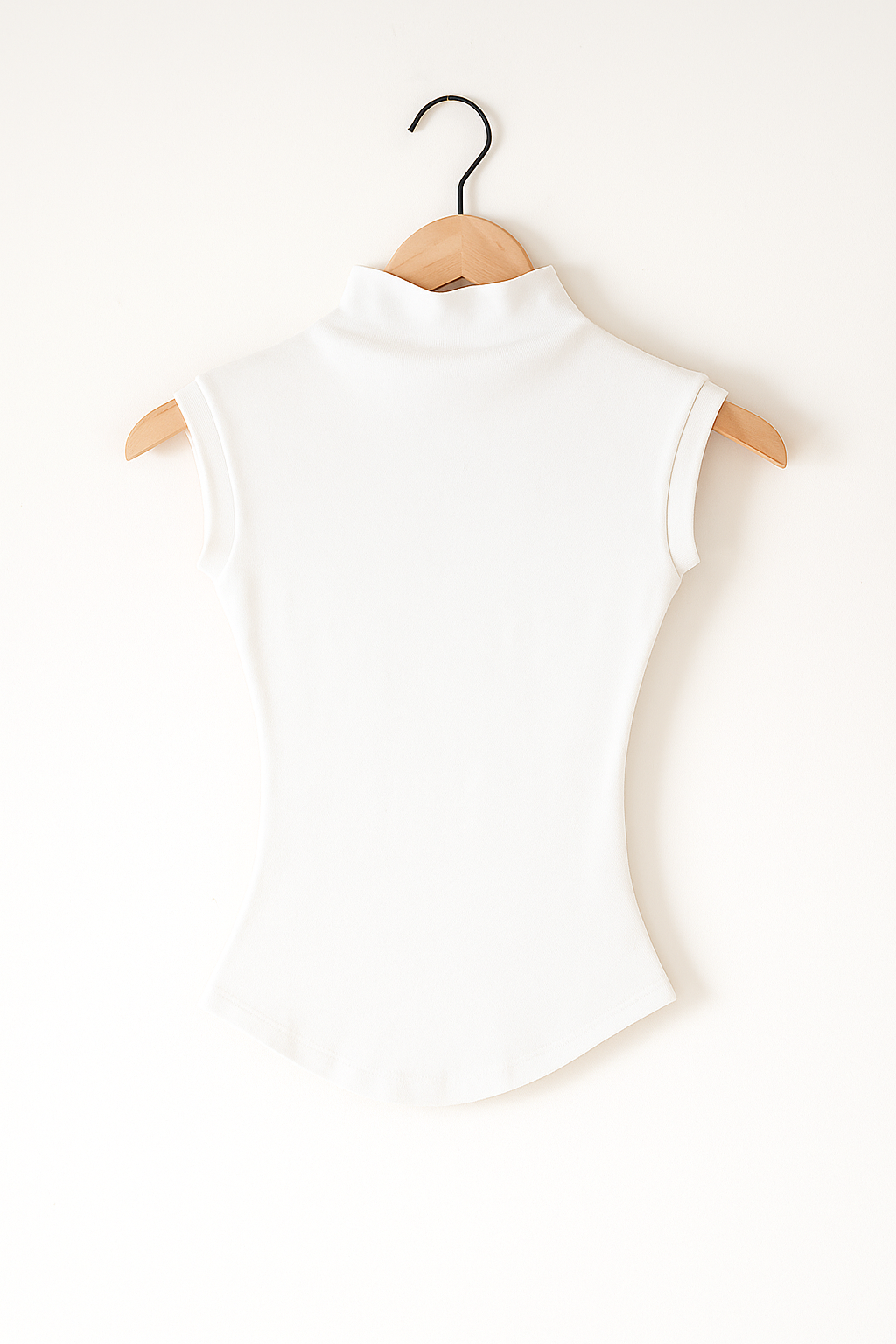Dames Top zonder Mouwen met Hoge Kraag – Elegant & Minimalistisch